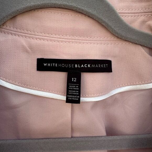White House Black Market Women's Pink Knit Moto Blazer Jacket Size 12 - Picture 8 of 8
